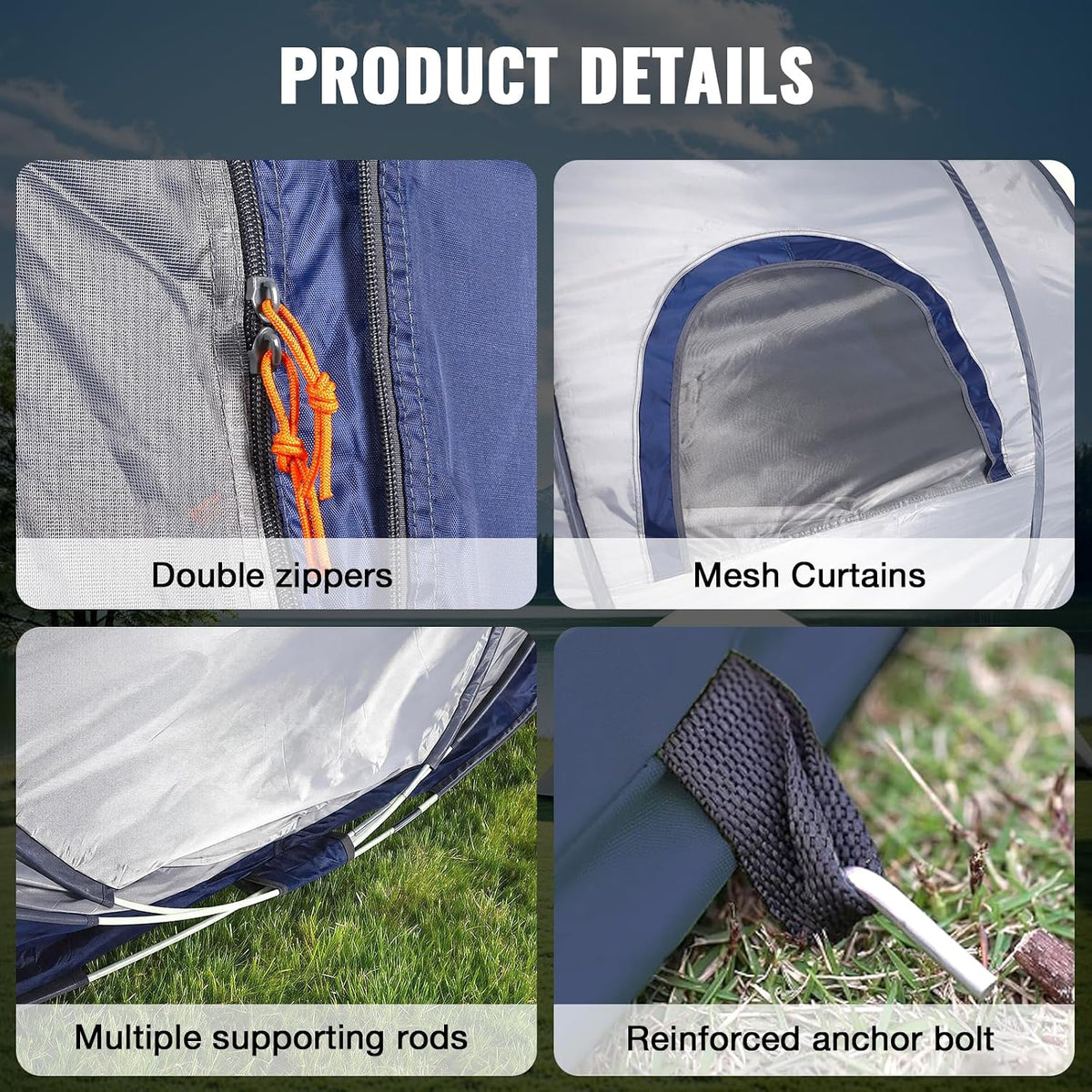 Easy Pop Up Tent Waterproof Instant Pop Up Camping Tent