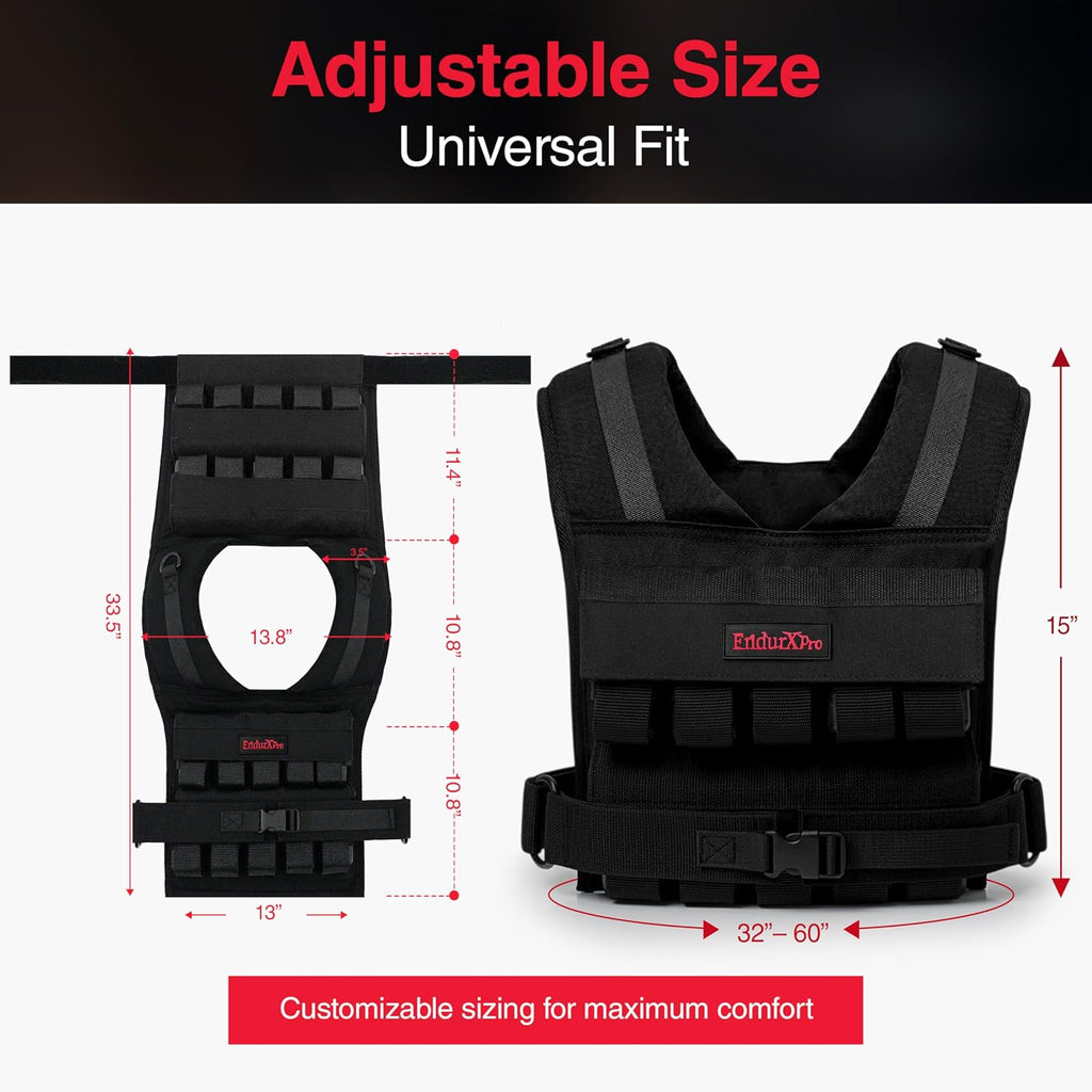 Weighted Vest for Men & Women | Adjustable Weight Vest 25 lbs/35 lbs/45 lbs with Removable Iron Weights, 1000D Cordura Weighted Training Vest for Rucking, Running & Strength Training