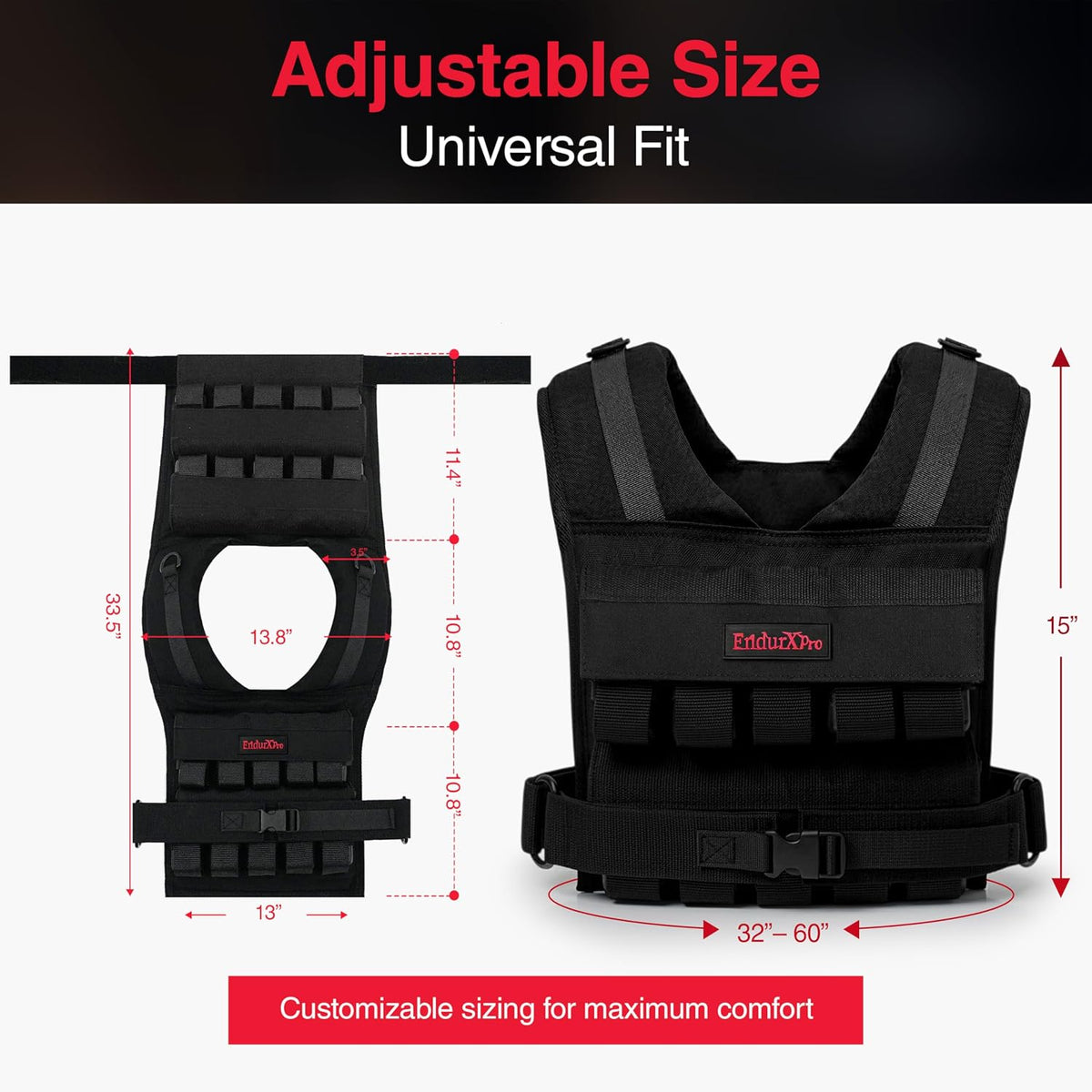 Weighted Vest for Men & Women | Adjustable Weight Vest 25 lbs/35 lbs/45 lbs with Removable Iron Weights, 1000D Cordura Weighted Training Vest for Rucking, Running & Strength Training