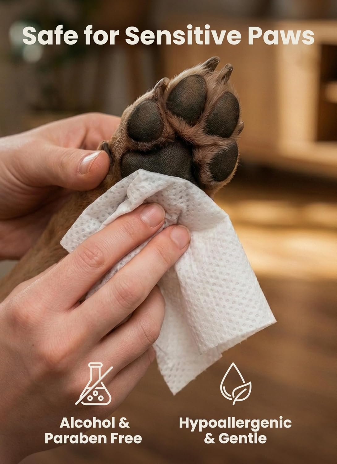 Pogi’s Dog Grooming Wipes – Hypoallergenic Pet Wipes for Paws, Body & Butt – Cleaning & Hydrating, Fragrance Free, 100 Count