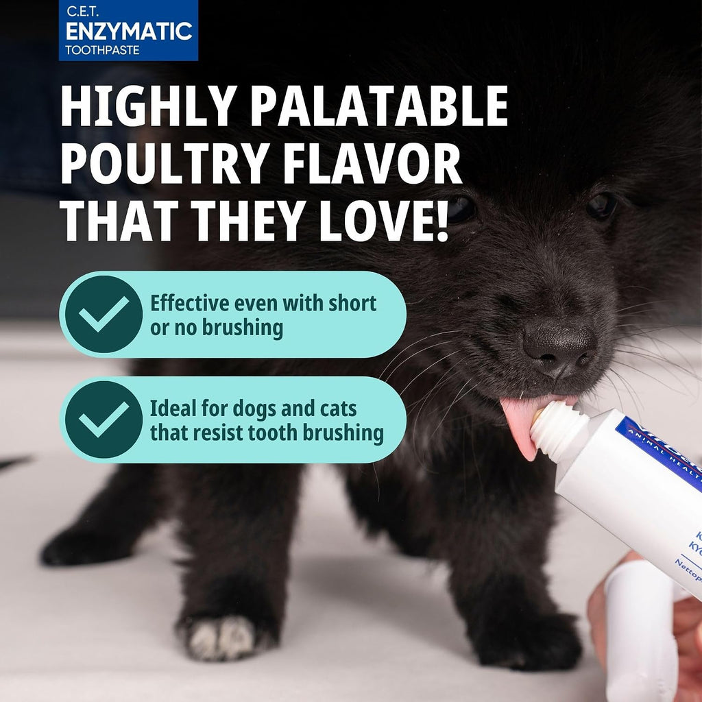 C.E.T. Oral Hygiene Kit for Dogs, Poultry flavor Toothpaste with Toothbrush