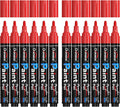 Overseas 12 Pack Red Acrylic Paint Pens Permanent Markers, Medium Tip