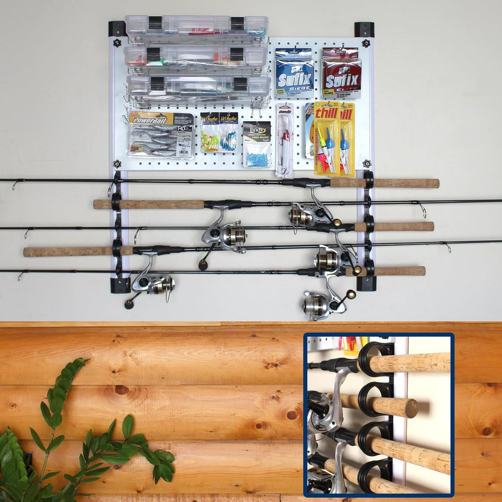 Rush Creek Creations No Limit 5-Rod Wall-Mount Fishing Pole Holder
