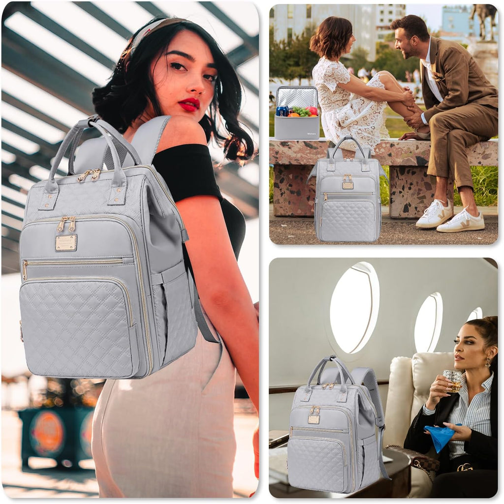 Weitars Lunch Backpack for Women,15.6 Inch Laptop Backpacks with Lunch Box