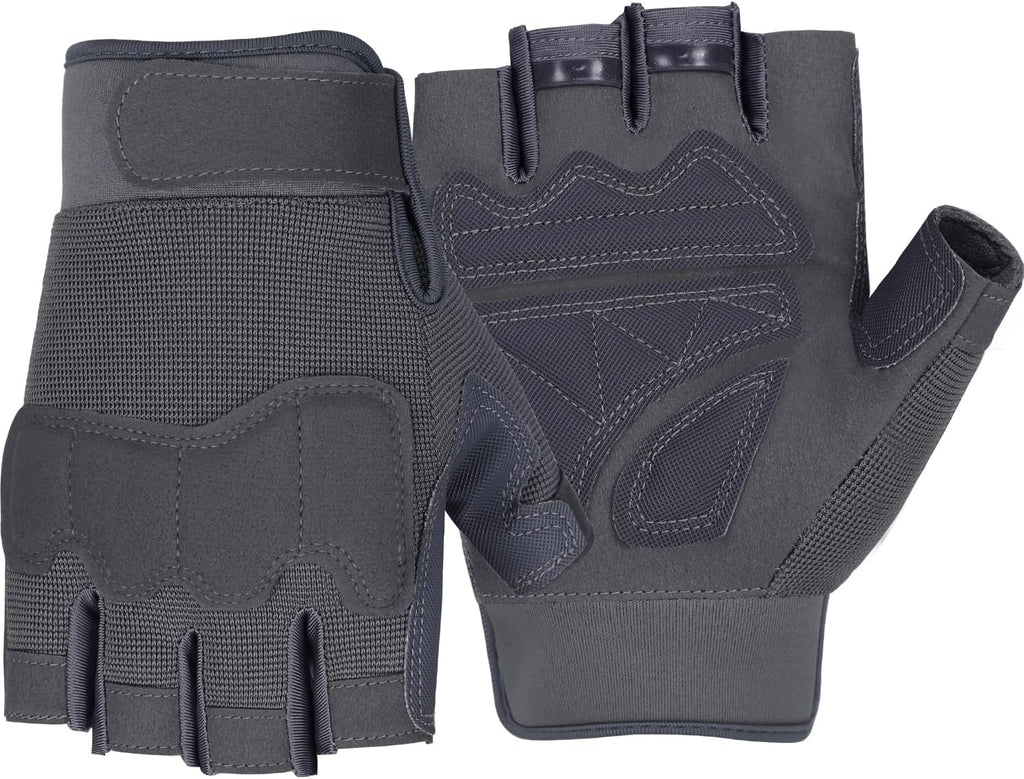 FIORETTO Fingerless Gloves for Men, Breathable Grip Palm Gloves for Motorcycle Riding, Driving, Cycling, Exercise, Workout, Climbing, Hiking and Outdoor Activities M210603