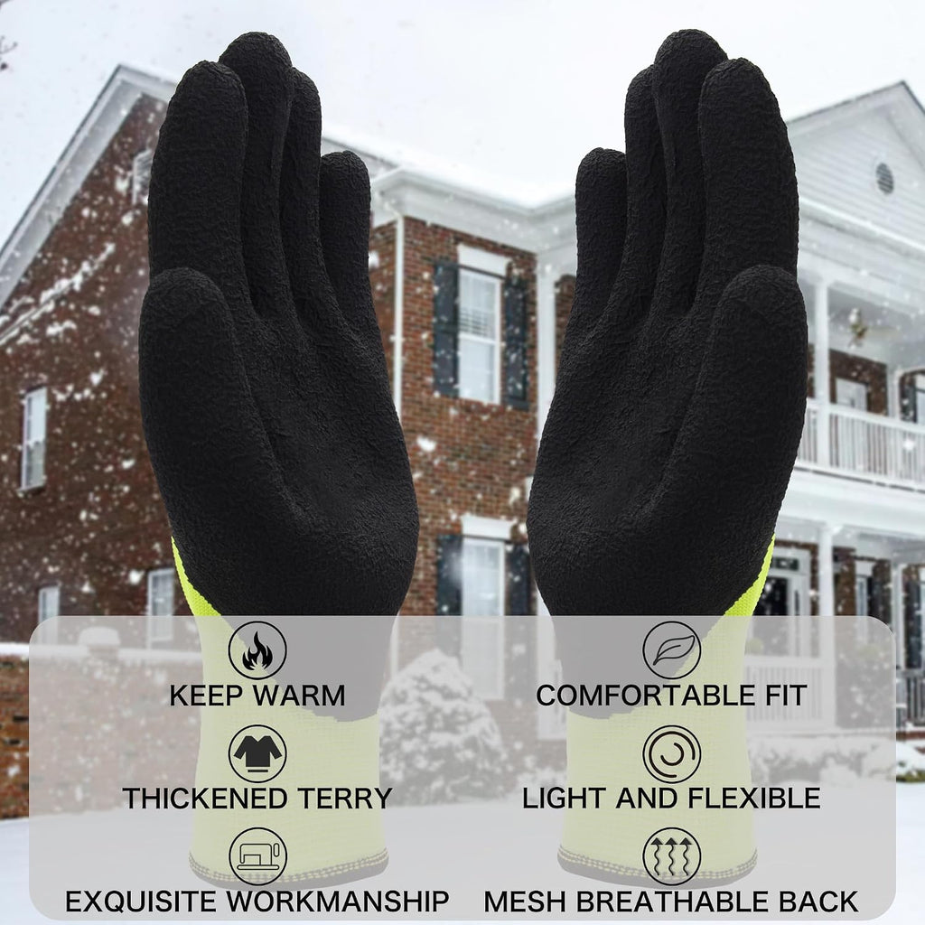 LOCCEF 2 Pairs Winter Work Gloves, Thermal Freezer Gloves