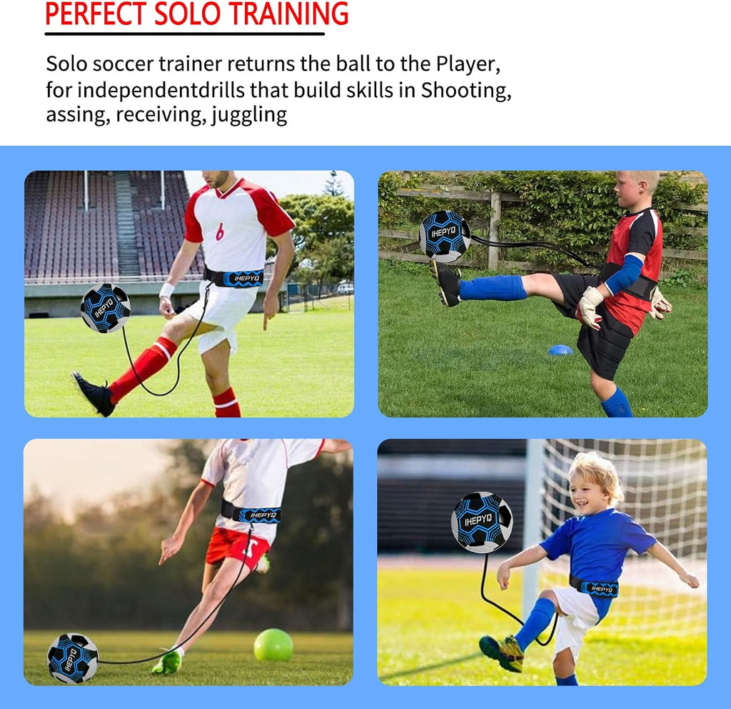 IHEPYQ Soccer Agility Training Equipment Set, 12 Rung 20Ft Agility Ladder, 12 Disc Cones, 4 Steel Stakes, Solo Soccer Trainer, Jump Rope - Speed Training Equipment for Soccer Football Basketball