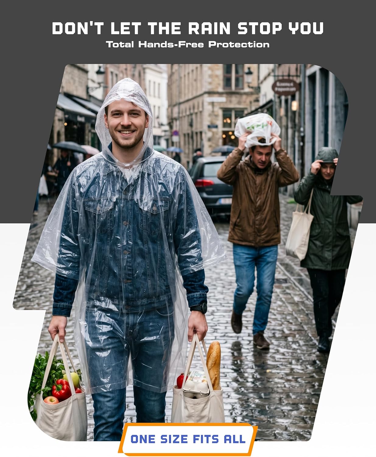 Hagon PRO Disposable Rain Ponchos for Adults (5 Pack)