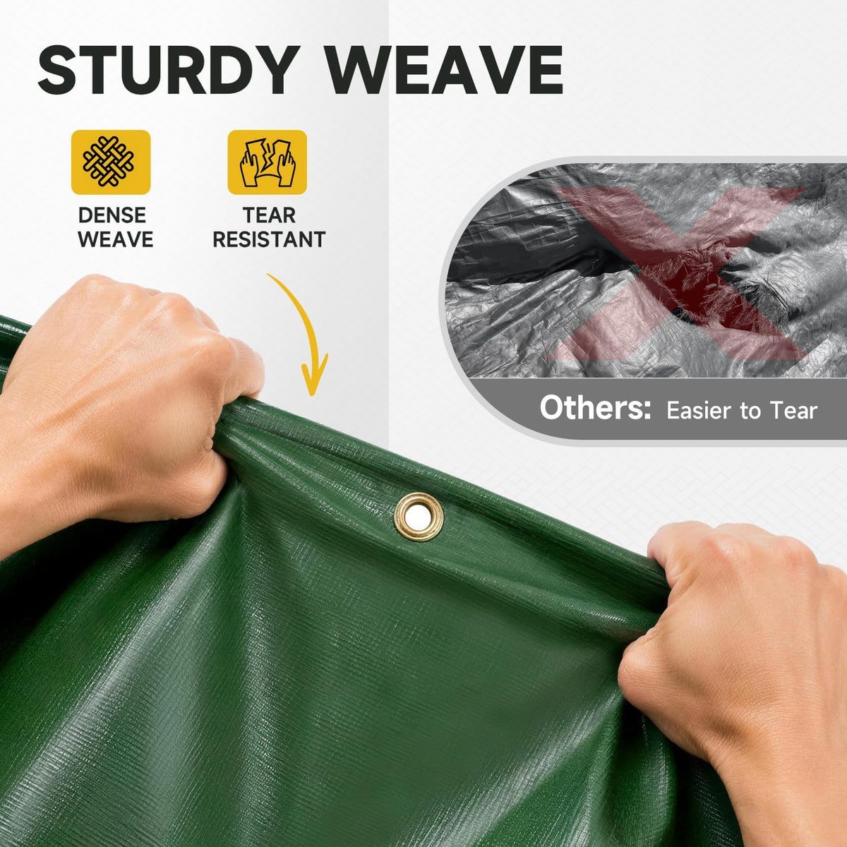 Heavy Duty Waterproof Tarp, 12 x 16 FT, 14 Mil, Multipurpose Outdoor Cover