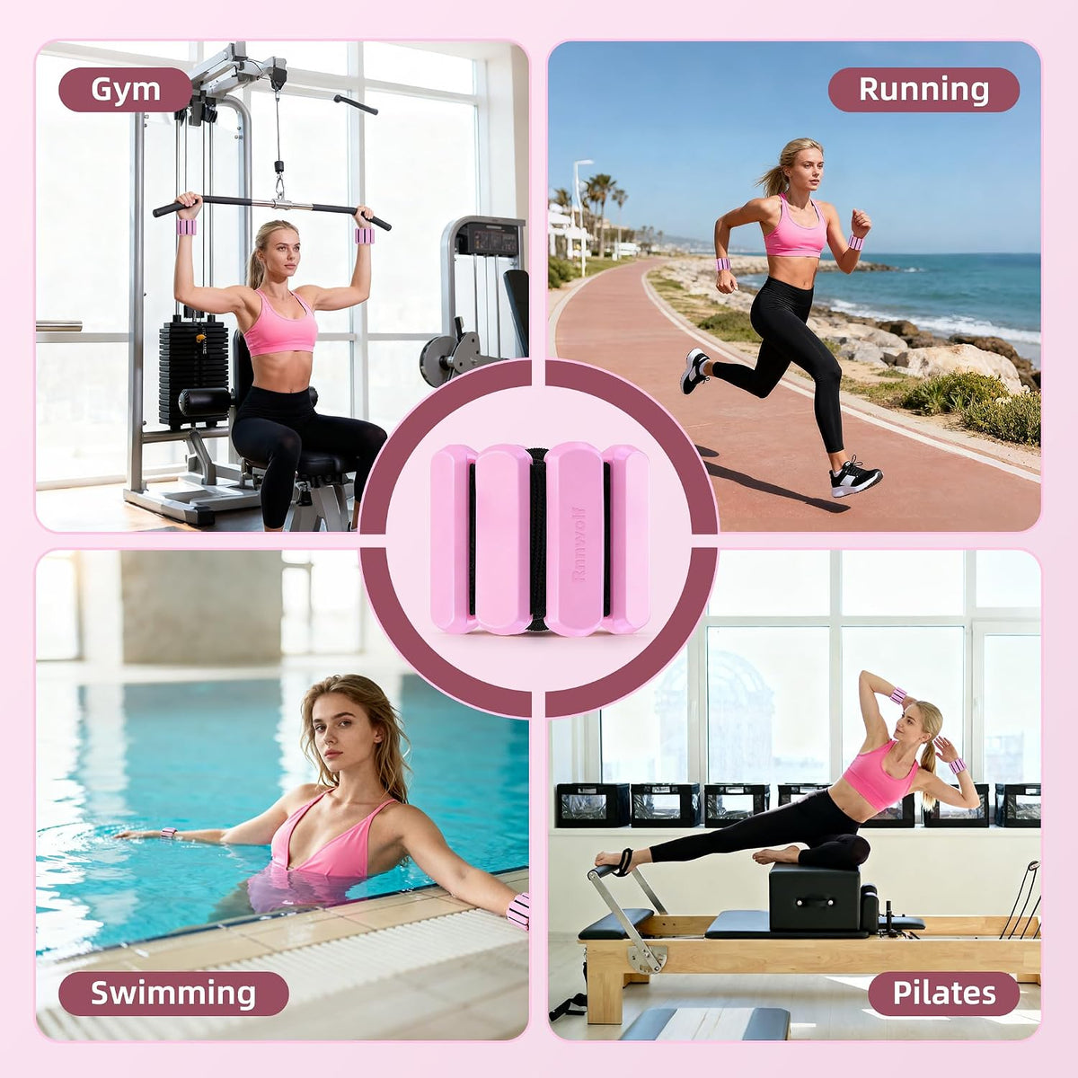 Wrist Ankle Weights for Women Men, Arm & Legs Weights, 2lbs/Pair