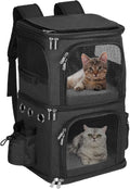 HOVONO Double Cat Carrier Backpack for 2 Cats or Small Dogs,Large Space, L
