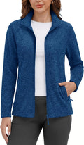 MAGCOMSEN Womens Fleece Zip Up Jacket with Pockets Lightweight Soft Coat