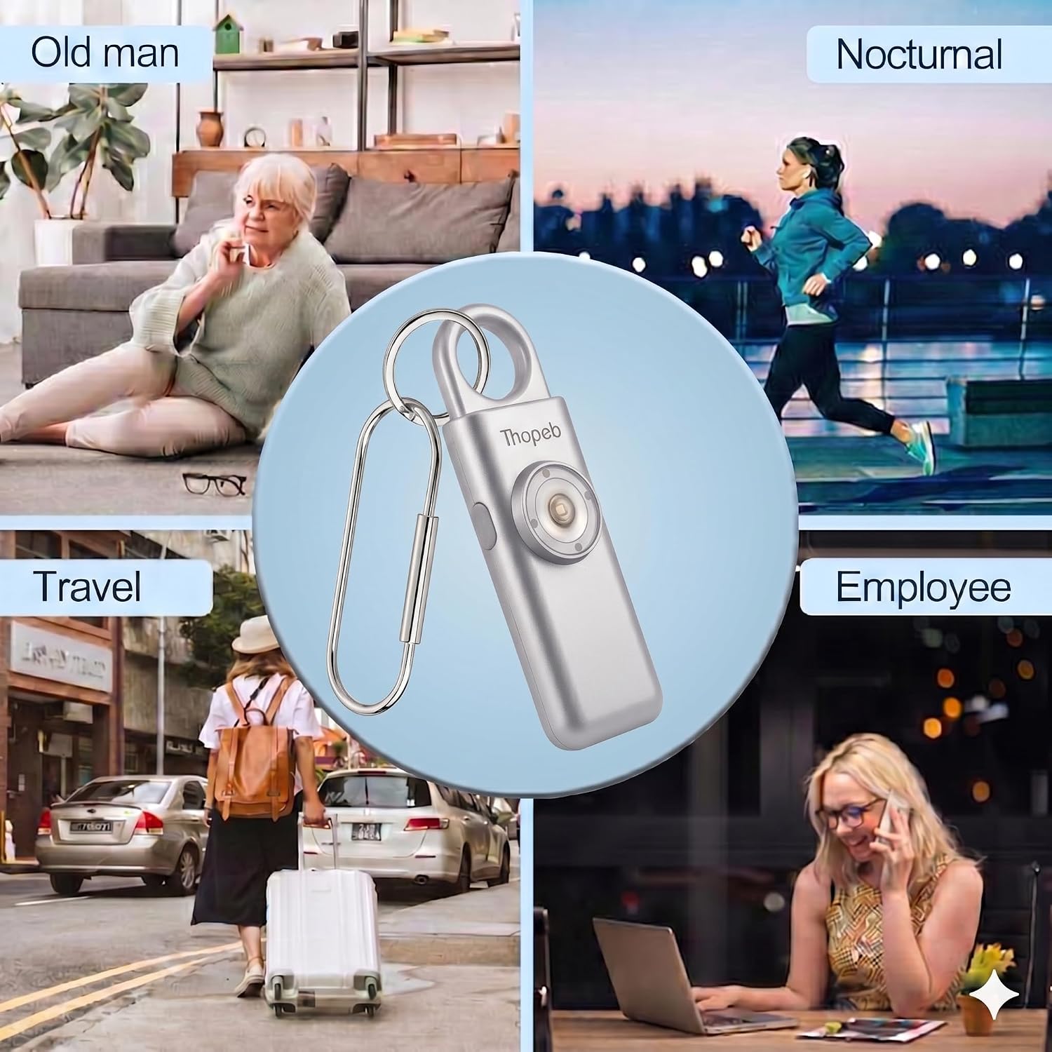 Thopeb Personal Safety Alarm for Women – Upgraded Rechargeable