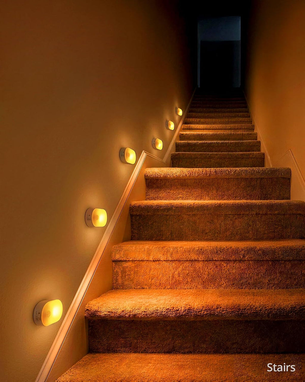 Lyridz Rechargeable Night Light with Motion Sensor, Dimmable Amber Nightlights for Bathroom, Bedroom, Kids Room, Hallway, Stairs, Pet House, 2 Pack