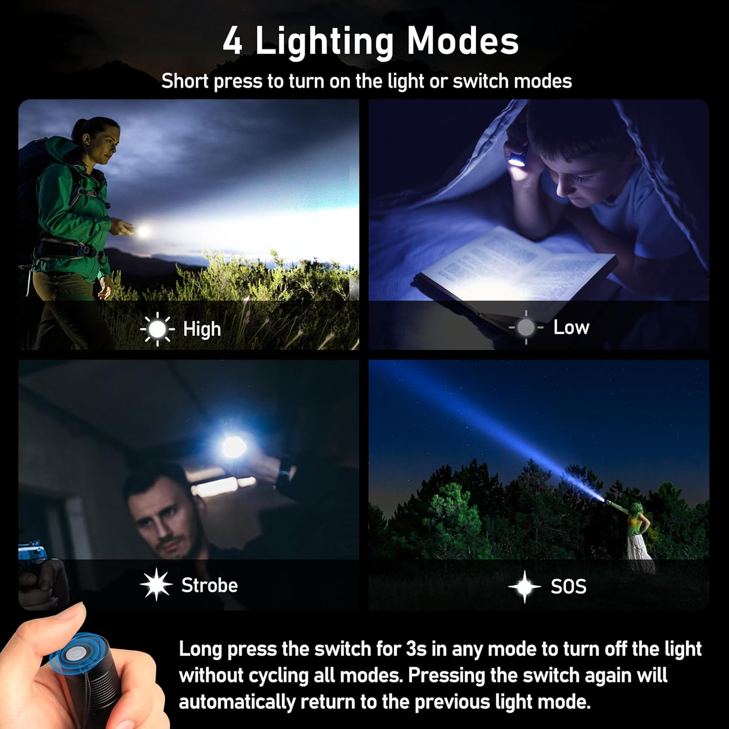 Blukar Rechargeable Flashlight 2 Pack, Super Bright Flashlights