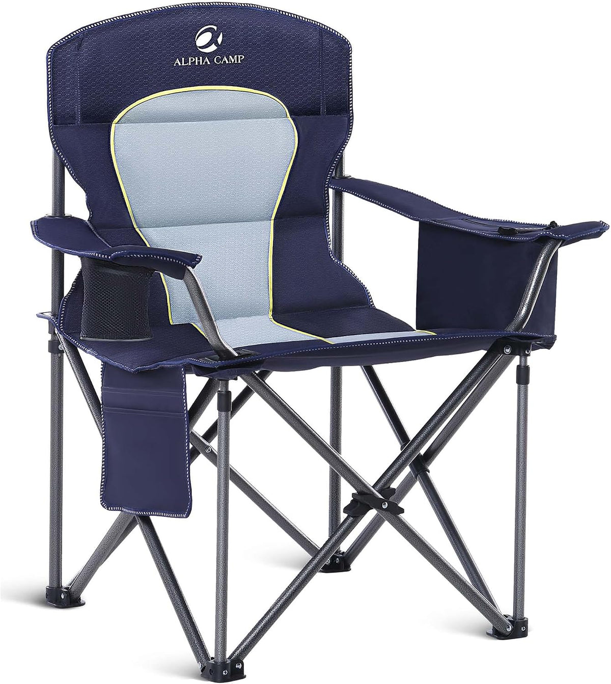 ALPHA CAMP Oversized Fully Padded Camping Chairs with Lumbar Support