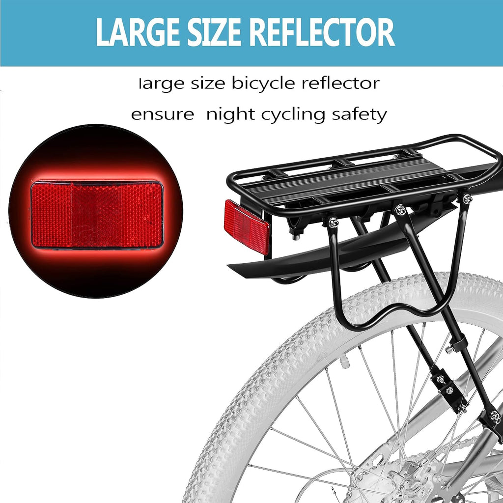 Rear Bike Rack,Bike Cargo Rack w/Fender & Large Size Reflective,Quick Release Mountain Road Bicycle Rear Racks,Universal Bike Luggage Rack,Large Capacity Bike Pannier Rack,YONTUO