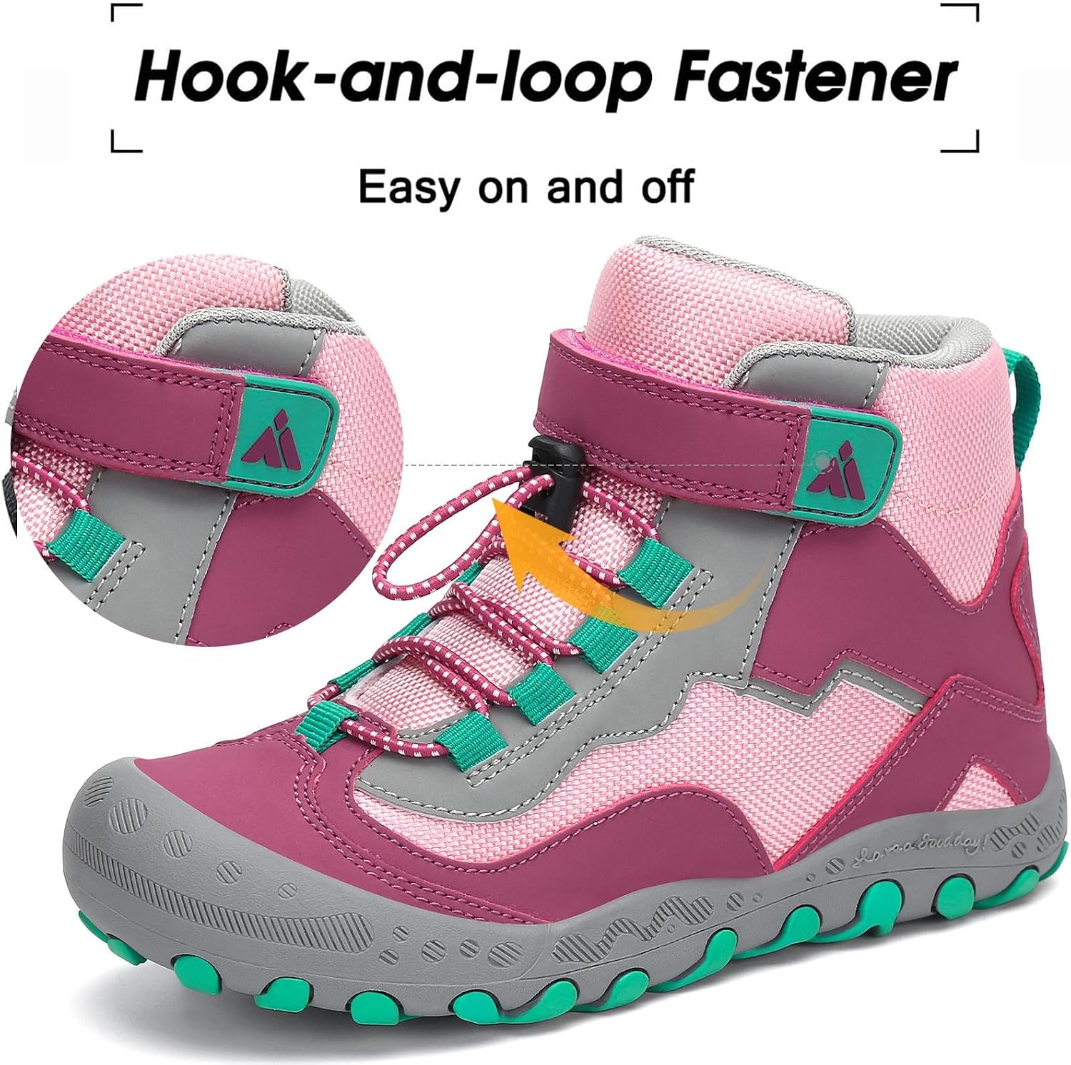 Mishansha Kids Hiking Boots Toddler Boys Girls Hiking Shoes Outdoor Trail | Kids Sneakers Anti-Collision, Water-Resistant, Non-Slip Athletic Trekking Shoes for Walking, Camping, School& Play Outdoor