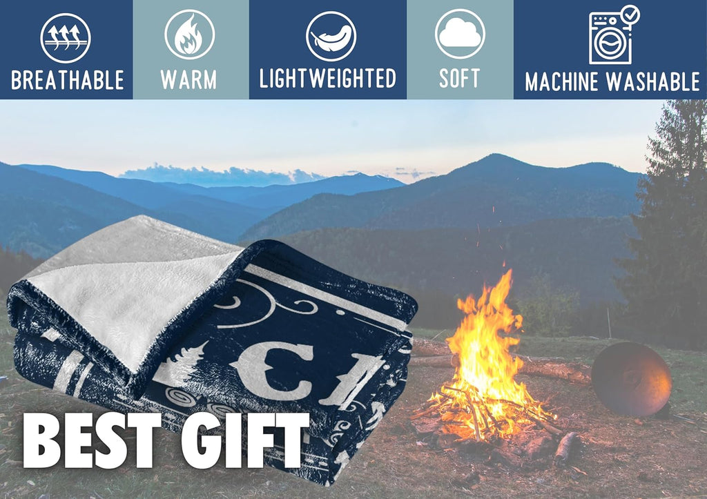 Camping Gifts for Men, Women, Flannel Throw Blanket - 50" x 65", Rules