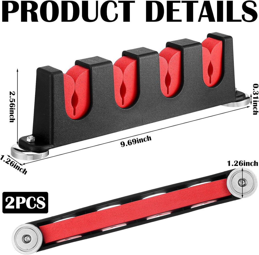 Seenelling 2 Pcs Magnetic Fishing Rod Holder for Car Fishing Pole Rack Vertical Rod Storage Holders for Truck Bed Boat Wall Garage Door