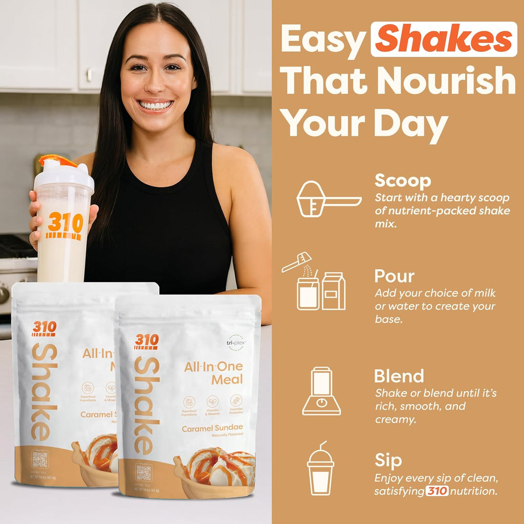 310 Nutrition All-In-One Meal Replacement Shake Powder - Caramel Sundae