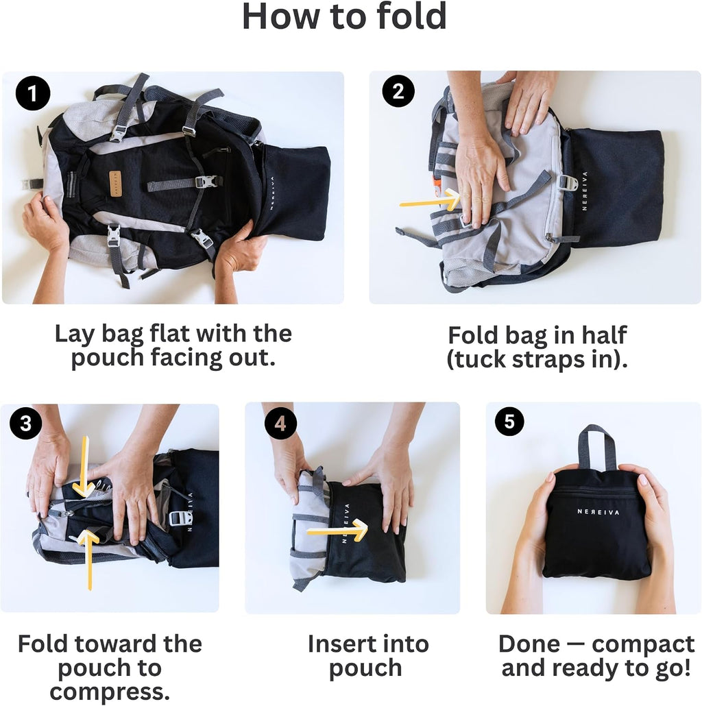 Voyage -35L Waterproof Foldable Outdoor Travel Backpack Packable Rain Cover