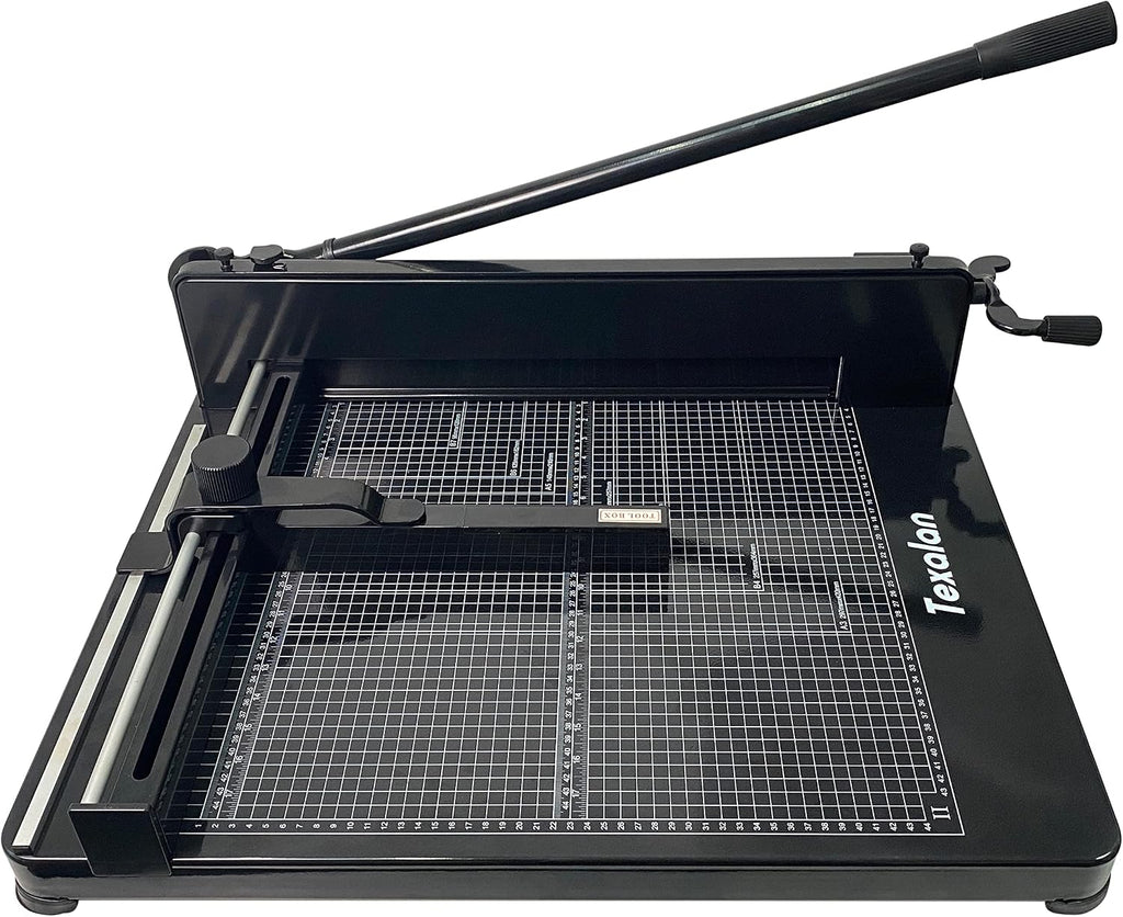 TEXALAN(R) Heavy Duty Guillotine Paper Cutter Black 400 Sheets Stack Paper Trimmer (A3-17'' Paper Cutter)