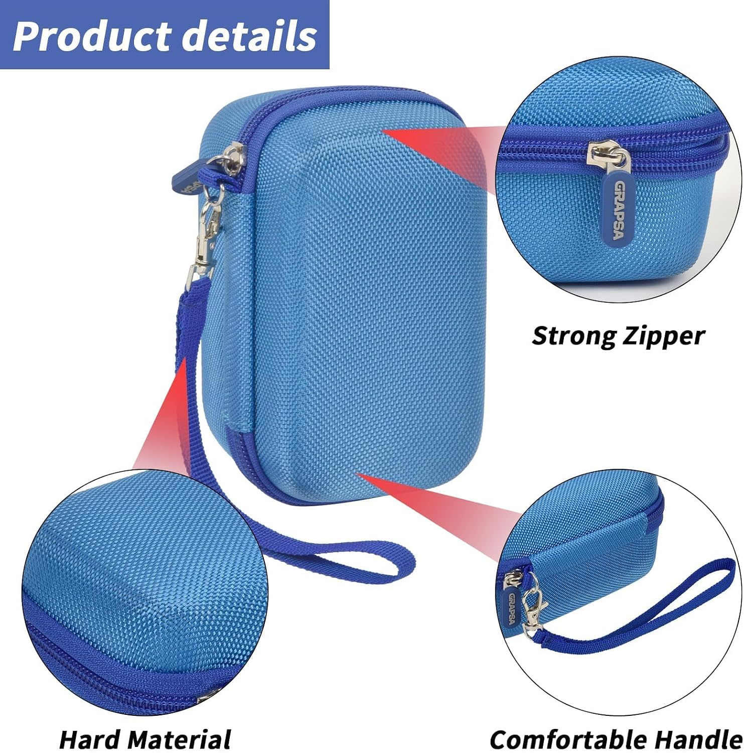 Digital Camera Case for Travelers & Vloggers, Case Only, Blue