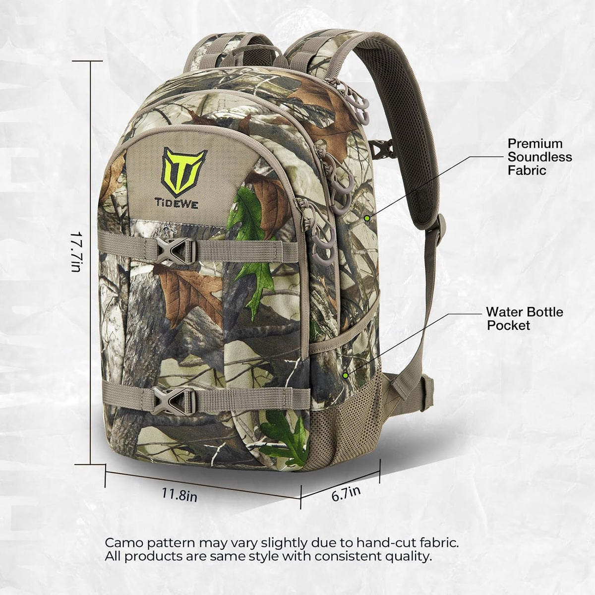 TIDEWE Hunting Backpack for Men, 25L Lightweight Day Pack for Deer Hunting