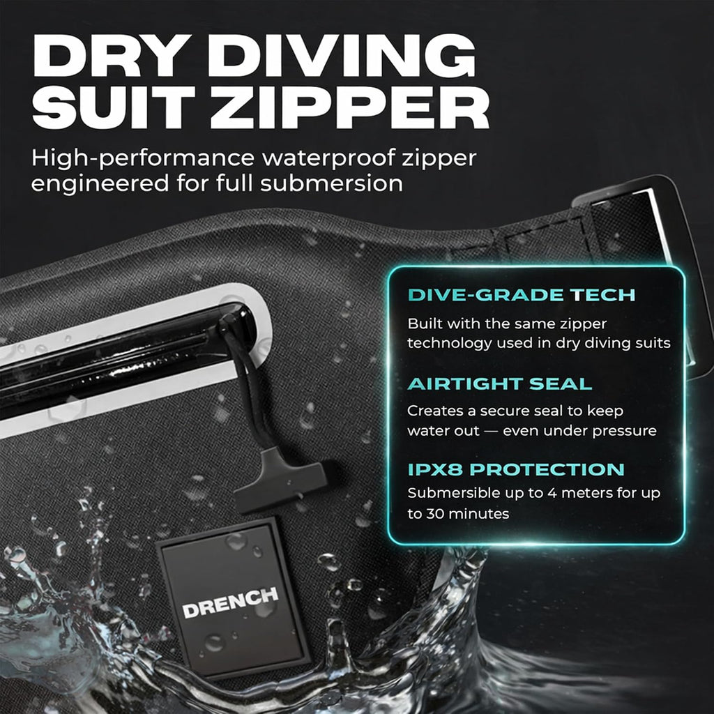 Drench 100% Underwater Waterproof Fanny Pack | Submersible Waterproof Phone Pouch & Waist Pack Dry Bag for Swimming, Boating, SUP & Snorkelling | Floating Belt Bag Underwater Phone Case | iPhone