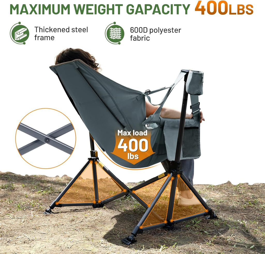 TIMBER RIDGE Hammock Camping Chair, Oversized Swinging Chair, 400lbs Load