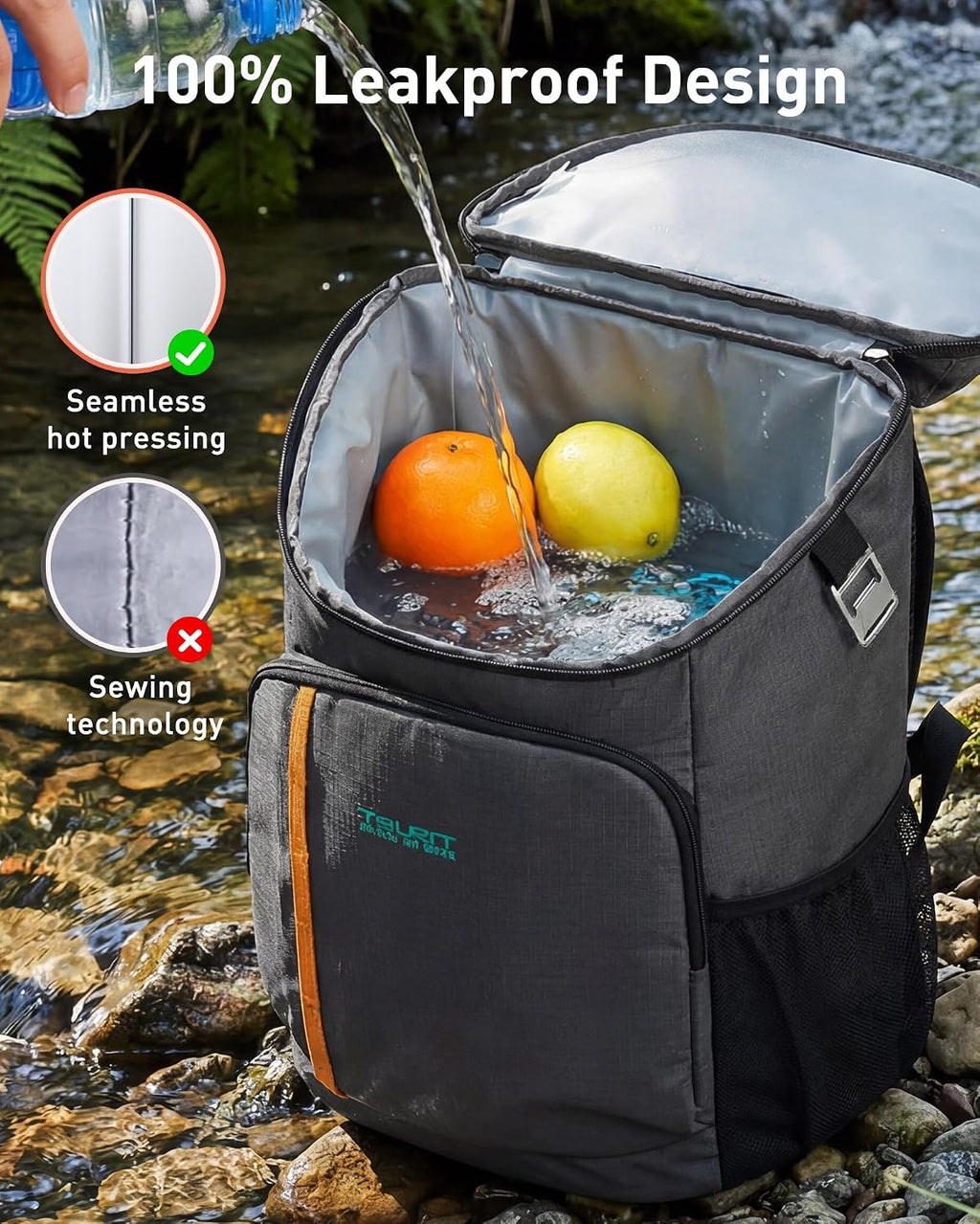 TOURIT Cooler Backpack Insulated 30 Cans, Lightweight Leak Proof Travel Cooler Bag, Soft Waterproof Backpack Cooler for Men Women, Camping Hiking Beach Travel Picnic