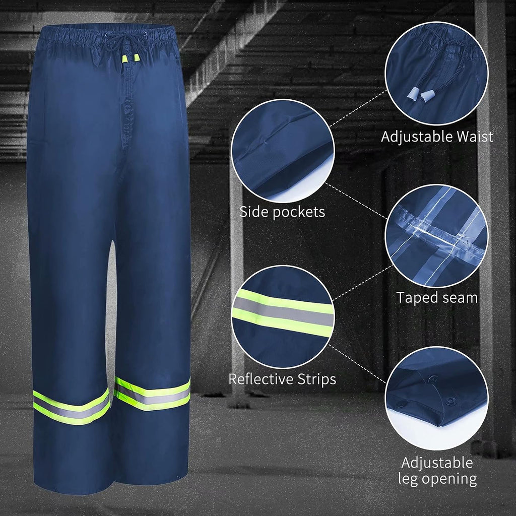 Rain Suits for Men Women Waterproof, Breathable Rain Coats with Eye-Catching Reflective Strip, Durable Rain Gear