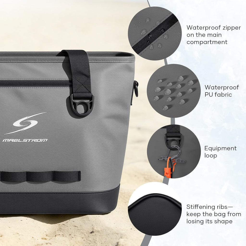Maelstrom 30 Can Insulated Cooler Bag, Leakproof Soft Ice Chest