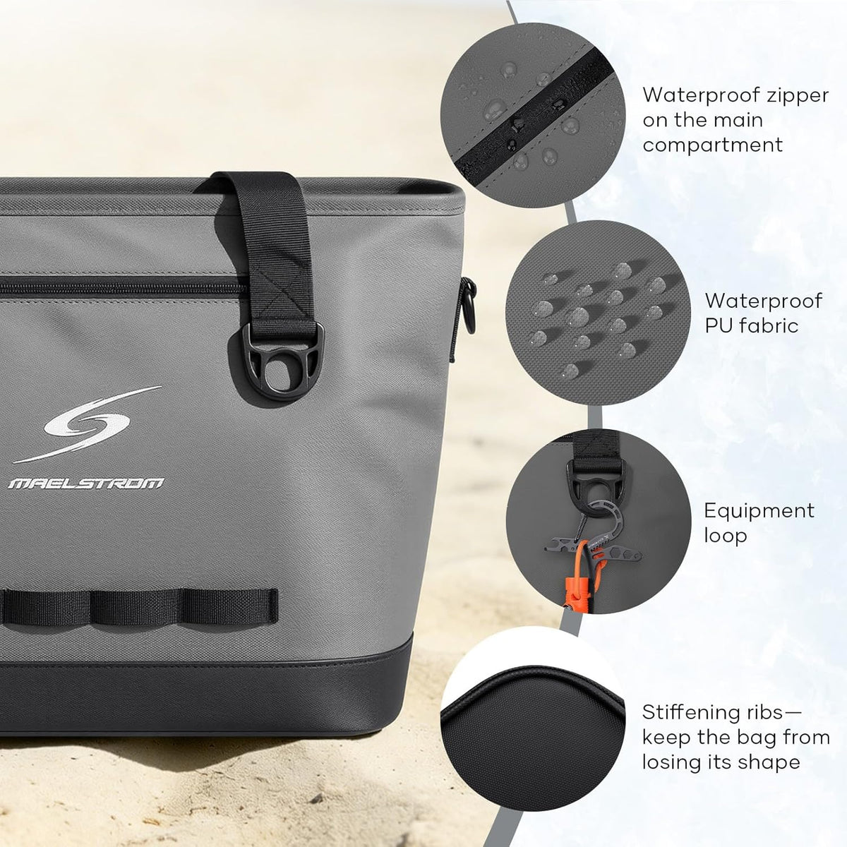 Maelstrom 30 Can Insulated Cooler Bag, Leakproof Soft Ice Chest