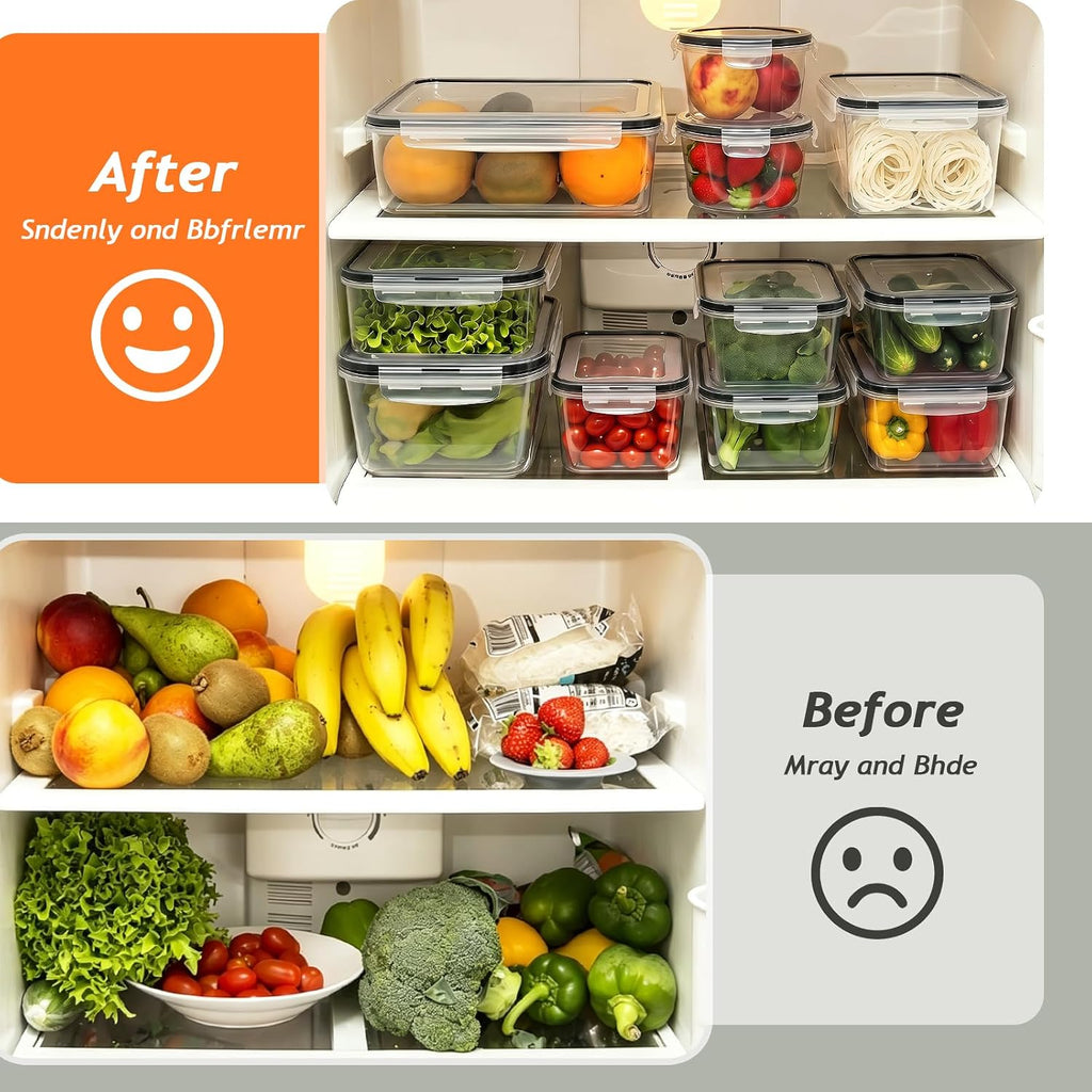 48 Pcs Reusable plastic food storage containers with lids