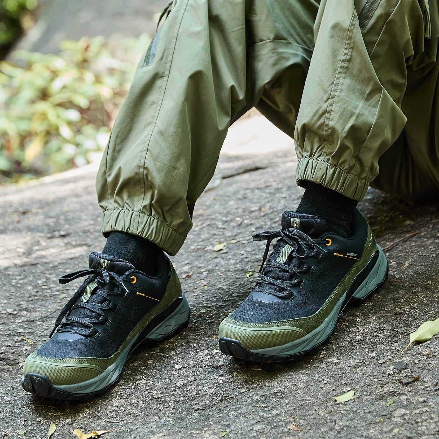 Queday Mens Waterproof Hiking Shoes Lightweight Outdoor Cordura Walking Shoes Breathable Hike Trekking Trails Camping Climbing