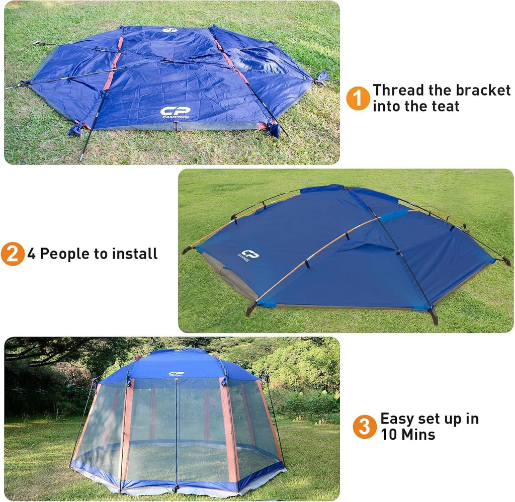 CAMPROS CP Screen House Tent 13 x 13 Ft Screened Mesh Net Wall Canopy