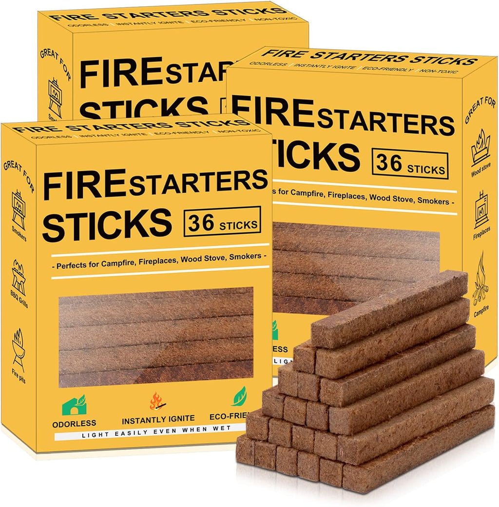 Realcook Natural Fire Starter Cubes: Upgraded 36 Firestarters Kindling