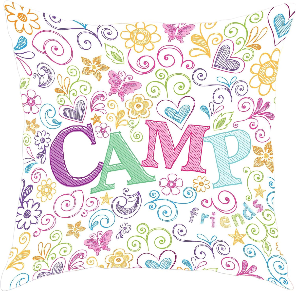 Gilbins Camp Bunk Kids Autograph Pillows A Great Pre-Camp Gift for Boys Or Girls Camp Retro (Camp Friends Art)