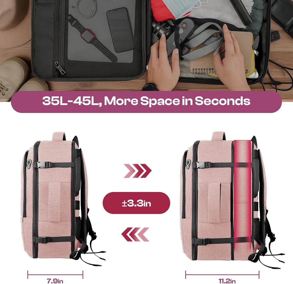 Large Travel Backpack for Women, Tsa Flight Approved Big Carry on Backpack