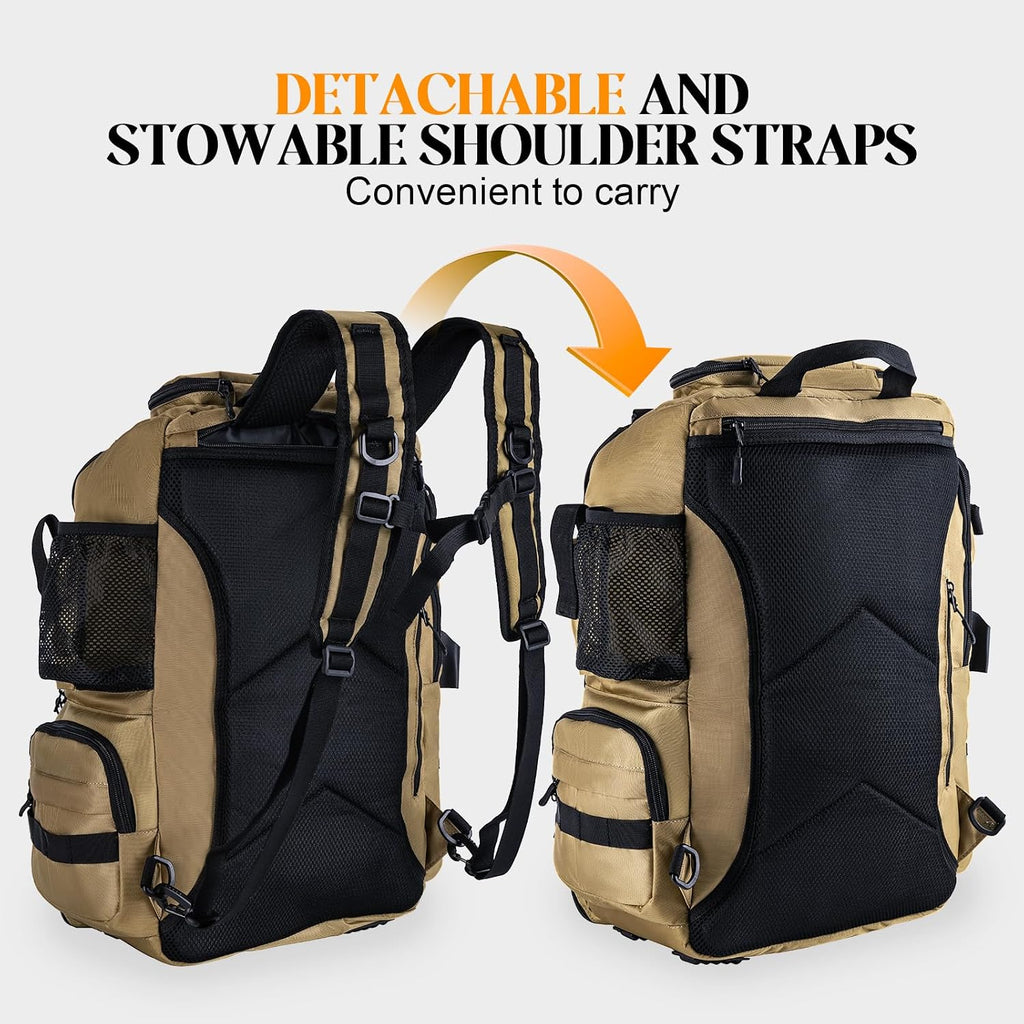Goture 40L Khaki Fishing Tackle Backpack w/Cooler & fishing tackle boxes