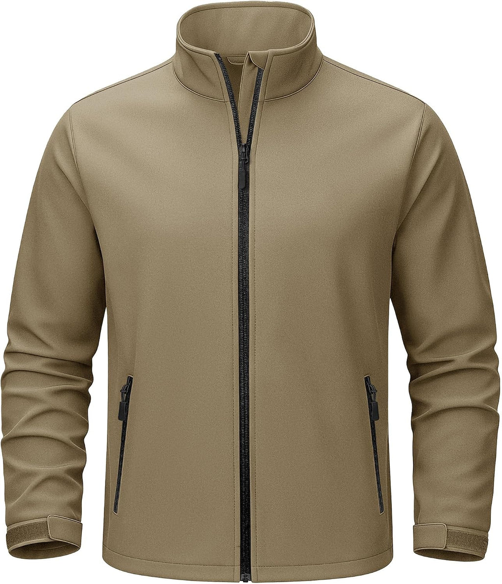 TACVASEN Men's Lightweight Softshell Waterproof Fleece Windbreaker Jacket