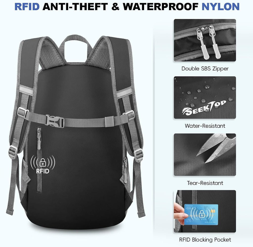 Seektop Travel Backpack, Foldable Expandable 20L-28L Daypack