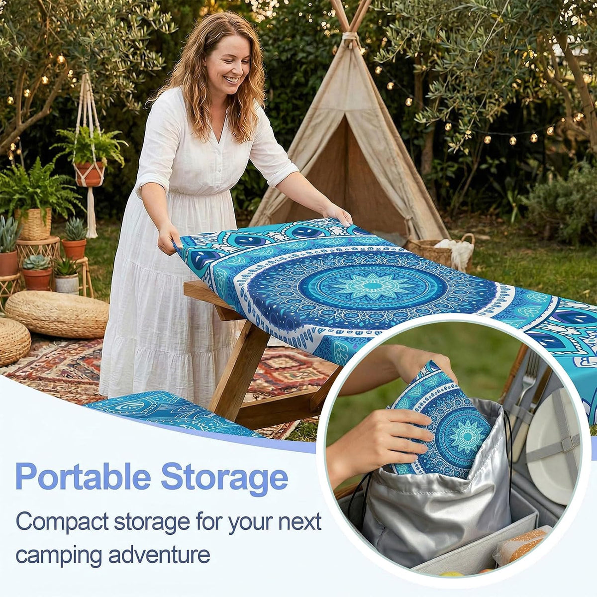Play Tailor Picnic Table Cover Bench Covers Camping Essentials Tablecloth