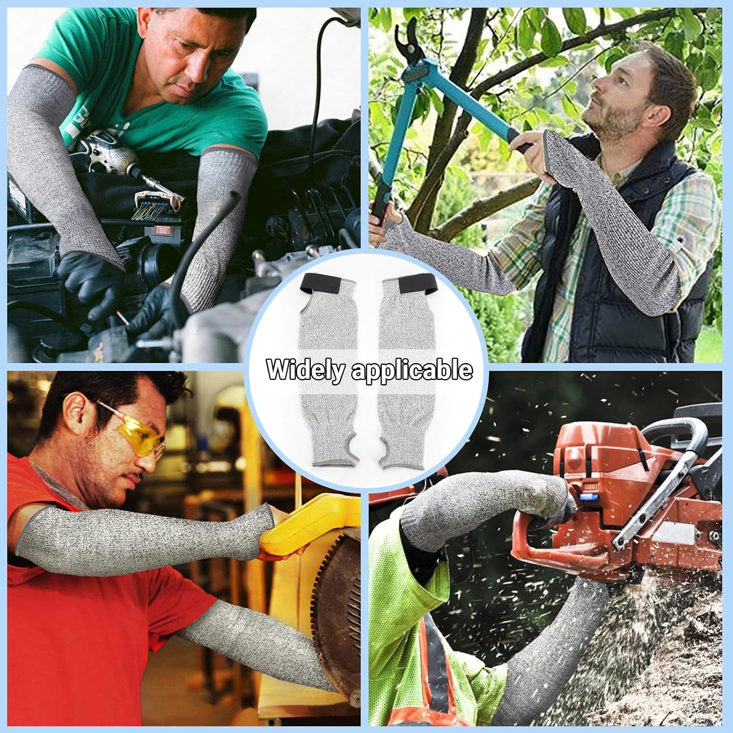Cut Resistant Arm Sleeves, Protective Forearm Guards for Thin Skin, Gardening & Work 1 Pair