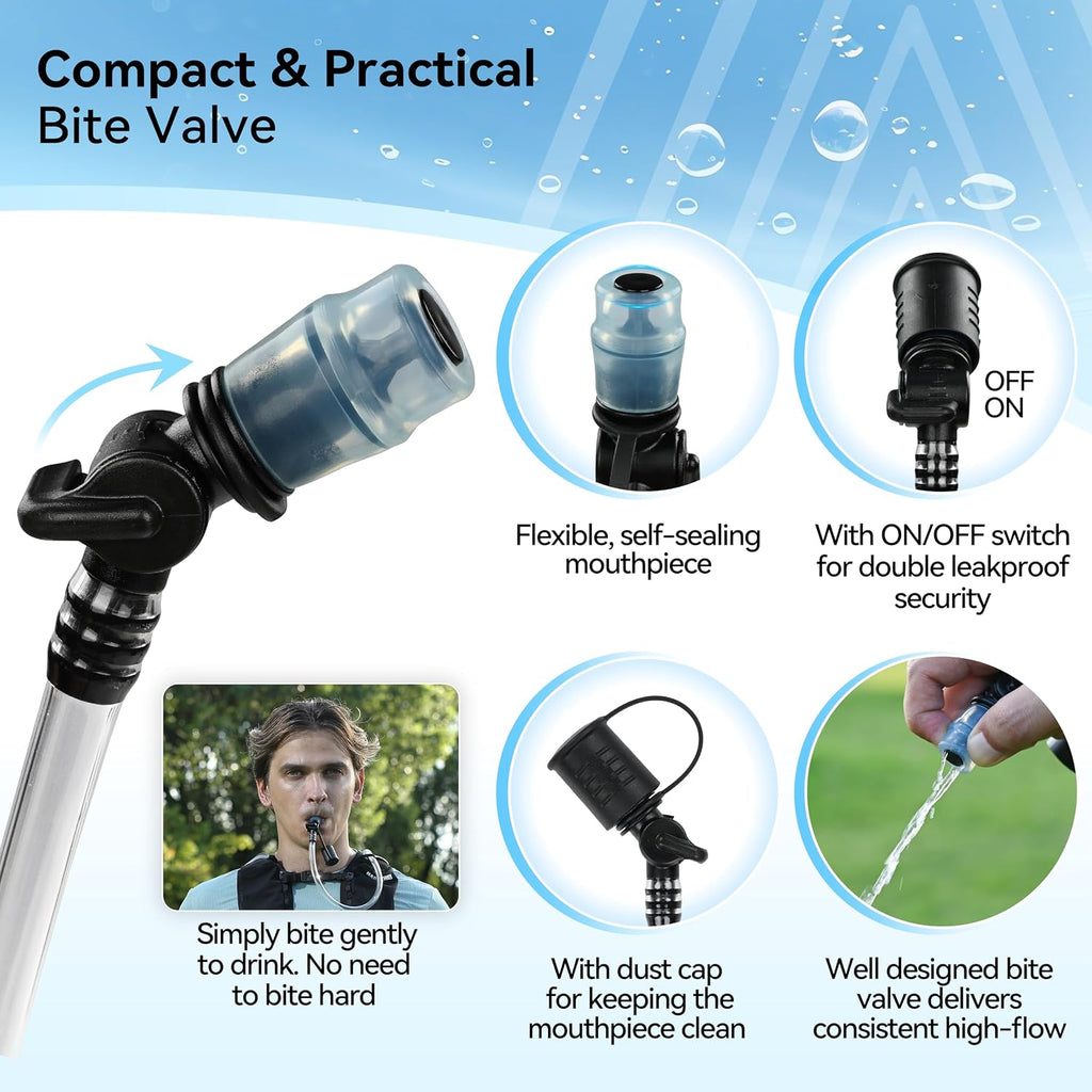 MARCHWAY Lightweight TPU Hydration Bladder 2L/3L for Hydration Packs, Slide-Seal Wide Mouth Water Reservoir Bag with Carry Handle for Hiking, Cycling, Running, Camping, Travel