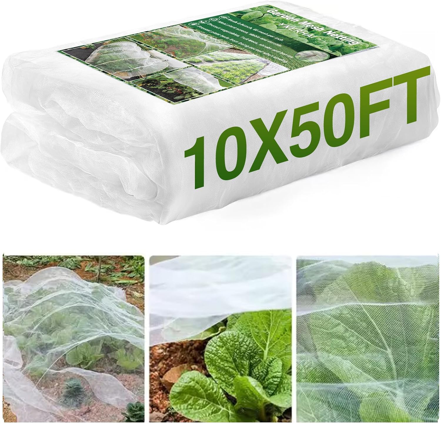 10 X 50FT Garden Mesh Netting Barrier,Fruit Tree Plant Netting