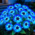 MRHEPHAESTUS Solar Garden Lights Outdoor, 6 Pack Solar Blue Sunflower Lights with 18 Head 3.5 Inch Flowers, Waterproof Flowers Light Fall Decor Auto ON/Off for Garden Yard Patio, Gifts for Mom Women