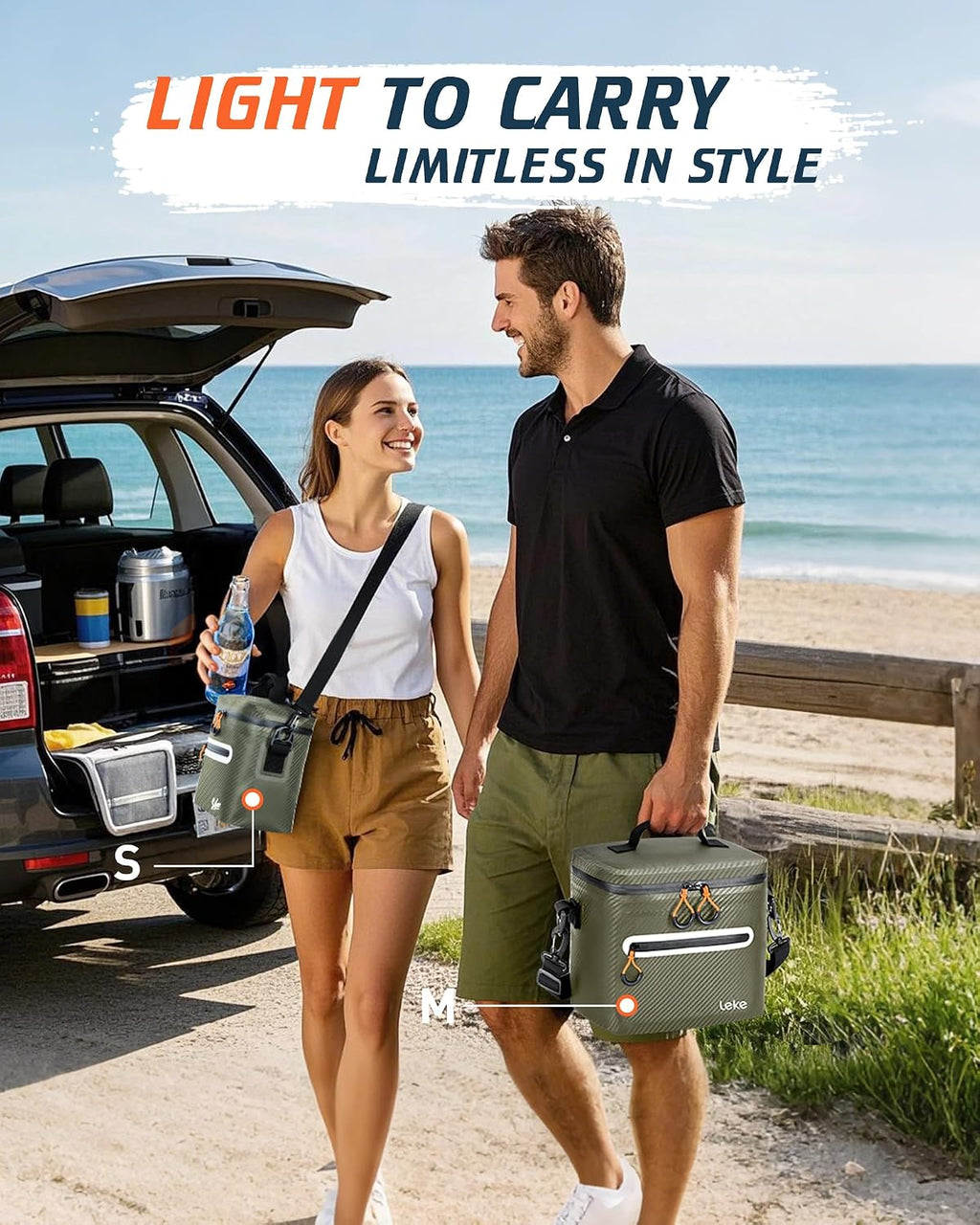 Soft-Sided Cooler Bag, 8/16 Can Insulated Lunch Box, Waterproof, Leak-Proof, Portable Lunch Bag for Work, Beach, Drink, Travel, Camping, Picnic, Gift
